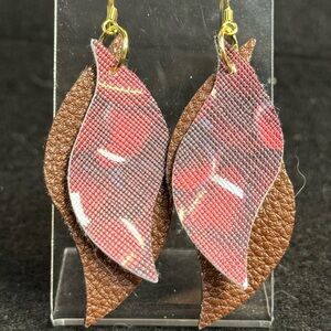 Football Themed Faux Leather Earrings
